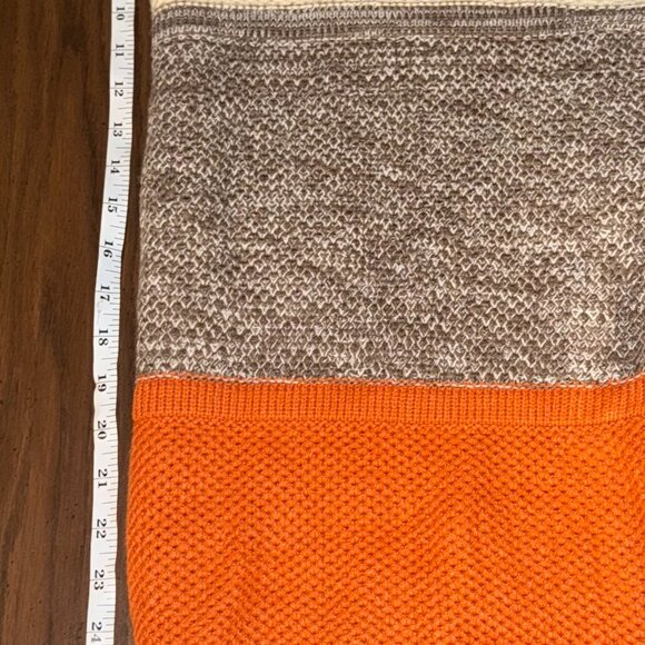 Womens Knit Sweater Size XL Orange/Brown/White Stripes - Picture 4 of 7